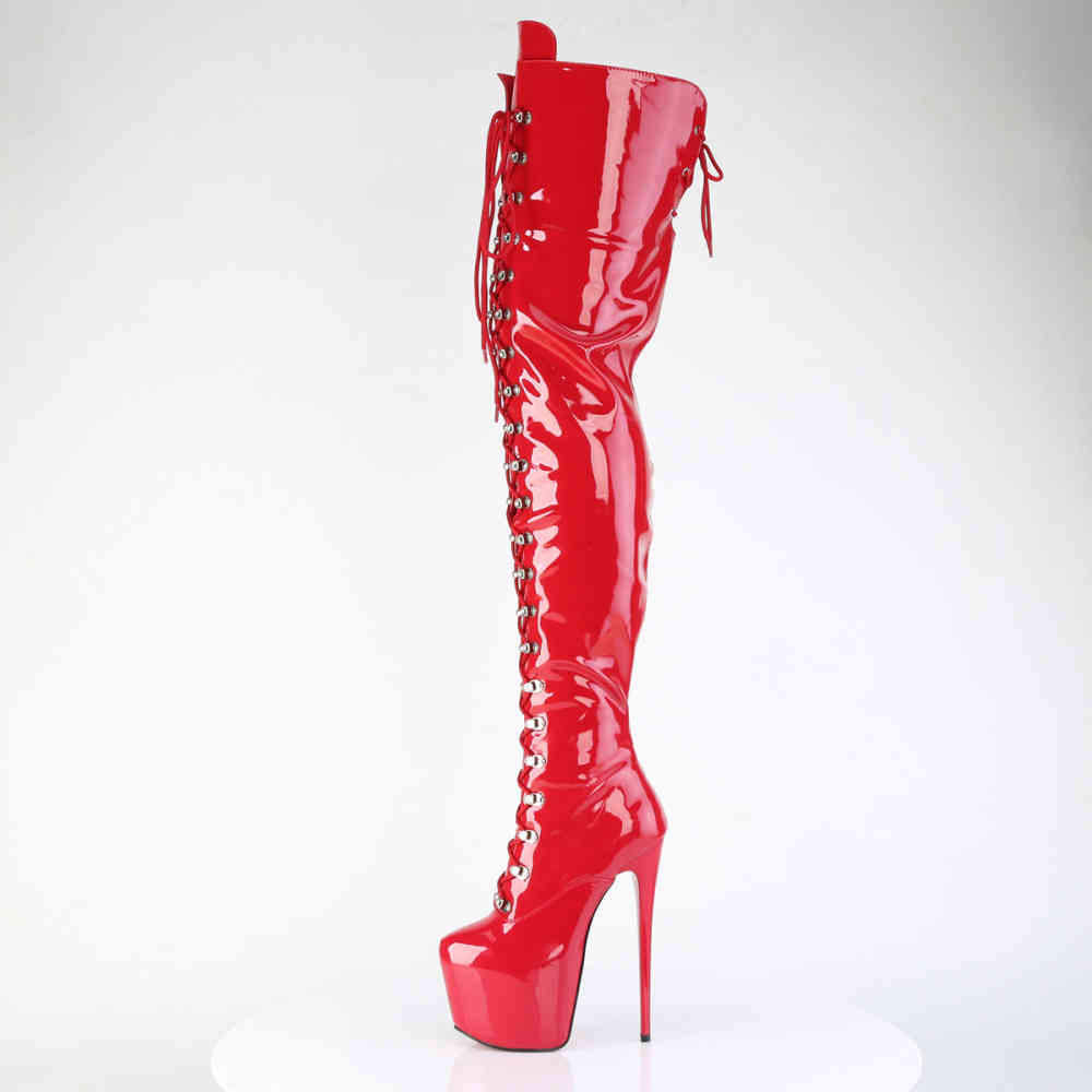 Pleaser - JUBILANT4012 Bottes cuissardes Ã  plateforme - Rouge